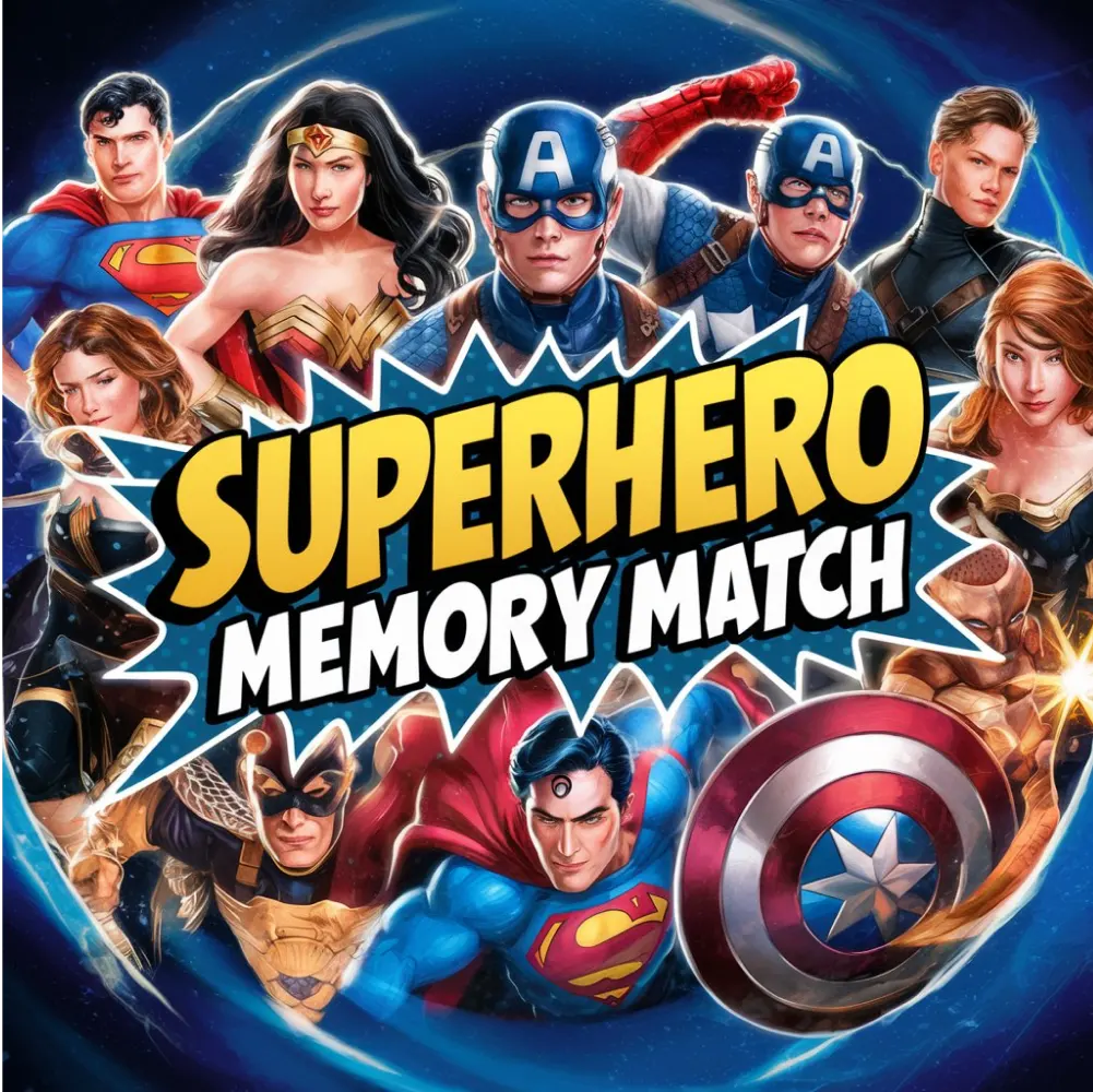  Superhero Memory Match